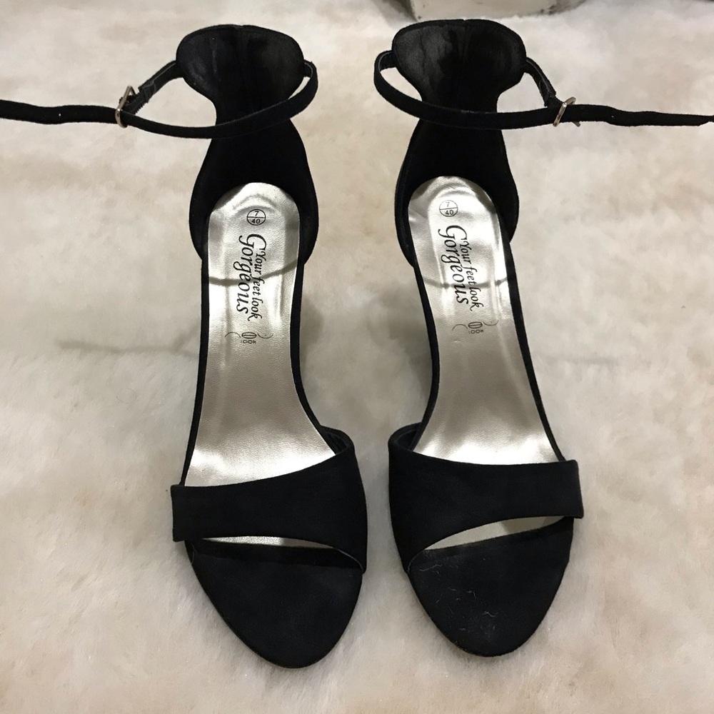 Sexy sleek black wedge heels